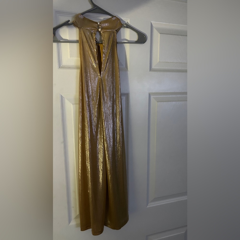 SHEIN gold mini dress
